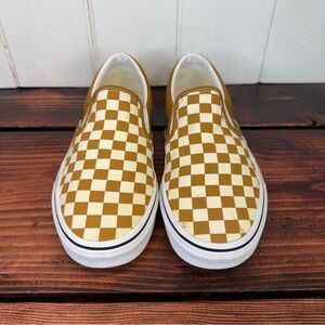 Vans Classic Slip-On Checkerboard Brown/Tan – Men’s 9.5 / Women’s 11